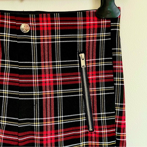 Zara Plaid Skinny Ankle Pants With Zipper Detail Size S EUC - Picture 7 of 10